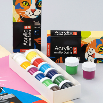 Набір акрилових фарб ColorCat матові 12x10 мл Arteo