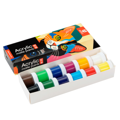 Набір акрилових фарб ColorCat матові 12x10 мл Arteo