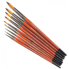 Кисть Синтетика круглая, Carrot 1097R, №10, короткая ручка KOLOS