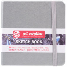 Скетчбук для графики Art Creation 140 г/м2, 12х12 см, 80 л Shiny Silver