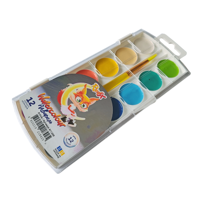 Набор акварельных красок Пастельные оттенки с кистью 12 шт, Rudix Набор акварельных красок Пастельные оттенки с кистью 12 шт, Rudix