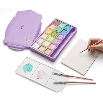 Набор гуашевых красок Jelly Cup 18x30 мл Пастельные фиолетовый пластиковый пенал HIMI Набор гуашевых красок Jelly Cup 18x30 мл Пастельные фиолетовый пластиковый пенал HIMI