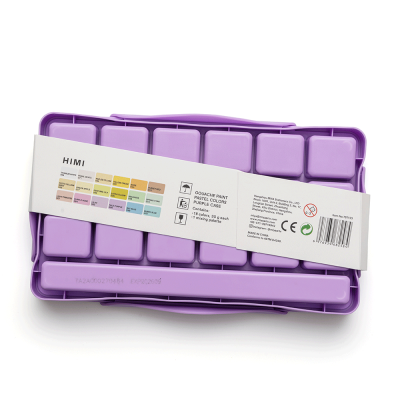 Набор гуашевых красок Jelly Cup 18x30 мл Пастельные фиолетовый пластиковый пенал HIMI Набор гуашевых красок Jelly Cup 18x30 мл Пастельные фиолетовый пластиковый пенал HIMI