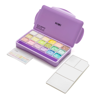 Набор гуашевых красок Jelly Cup 18x30 мл Пастельные фиолетовый пластиковый пенал HIMI Набор гуашевых красок Jelly Cup 18x30 мл Пастельные фиолетовый пластиковый пенал HIMI
