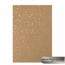 Крафт бумага с тиснением „Silver Drops“, 21х29,7см, 225 г/м2, ROSA TALENT (5321002)