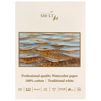 Блокнот для акварелі PRO CREATE 20*28см, 300г/м2, 10л, білий папір, SMILTAINIS (AS-10(300)ST/P)