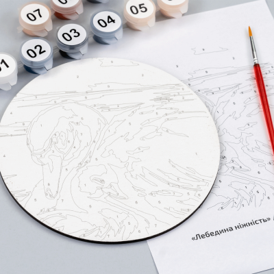 Набор картина по номерам Лебединая нежность, круглая, Ø15 см, с мольбертом ROSA START