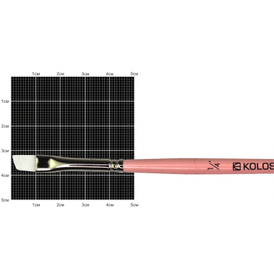 Кисть Синтетика угловая, Flamingo 1023A, № 1/4, короткая ручка  KOLOS