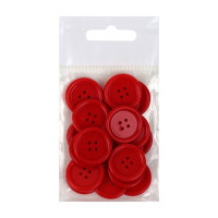 Набір декоративних гудзиків червоних 22,2 х3, 72 мм 20 шт Margo