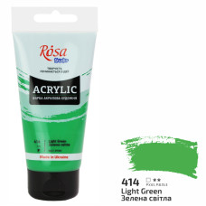 Краска акриловая, Зеленая светлая 75 мл, ROSA Studio (32241414)