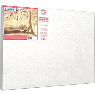 Набір-стандарт, картина за номерами, „Golden Paris“, 35х45см, ROSA START