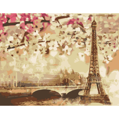 Набір-стандарт, картина за номерами, „Golden Paris“, 35х45см, ROSA START