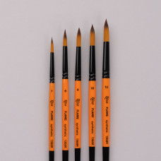 Кисть Синтетика круглая, FLAME 1368R, №9, кор ручка ROSA 1368R09