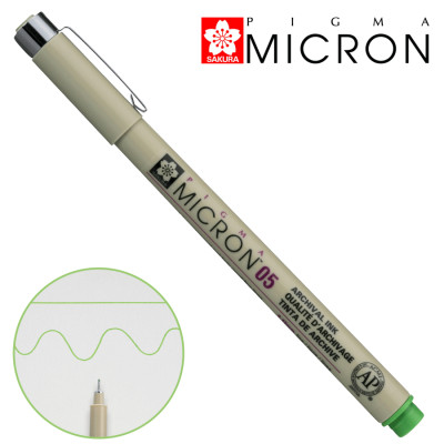 Линер PIGMA Micron (0,5), 0,45 мм, Светло-Зеленый, Sakura