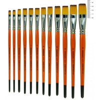 Пензель Синтетика плоска, Carrot 1097F, №16, коротка ручка KOLOS