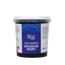 Фарба гуашева, Чорна, 500 мл, ROSA Studio