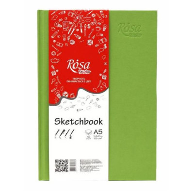 Блокнот A5 (14,8*21см), 100г/м, 96л., фісташковий, ROSA Studio