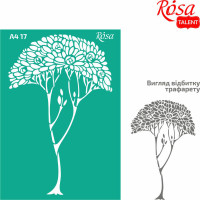 Трафарет самоклеючий багаторазовий, №17, Дерево 2, А4 (21х29,7 см), ROSA TALENT (212917)