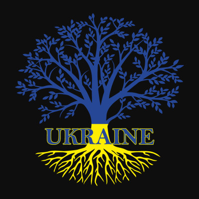 Полотно на картоні з контуром, Патріотичні, „Ukraine“, 30х30, бавовна, акрил, ROSA START