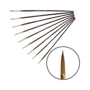 Пензель Колонок круглий, Grace 3039R №14, довга ручка KOLOS