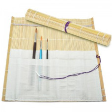 Пенал для пензлів,бамбуковий, нат.колір+тканина (33х33см), D.K.ART CRAFT