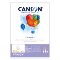 Склейка бумаги IMAGINE (mix media), А5, 200 г/м2, 50л, натуральный белый, гладкий, Canson