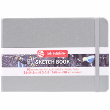 Скетчбук для графики Art Creation 140 г/м2, 21х14,8 см, 80 л Shiny Silver