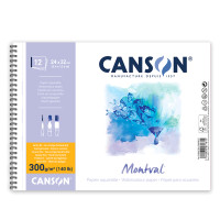Альбом для акварелі на спіралі MONTVAL, 24*32см, 300г/м2, 12л, натуральний білий, середнє зерно, Canson