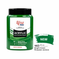 Акриловая краска №463 Ярко-зеленая ROSA Studio, 400 мл