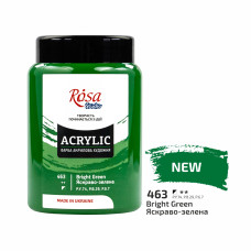 Акриловая краска №463 Ярко-зеленая ROSA Studio, 400 мл