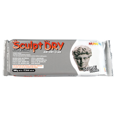 Масса для моделирования, серая, самозастывающая, 500 г., Sculpt Dry, MUNGYO