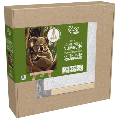 Набор картина по номерам Коала, 15x20 см, с мольбертом ROSA START Набор картина по номерам Коала, 15x20 см, с мольбертом ROSA START