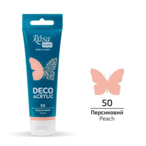 Акрил для декору, Персиковий, матовий, 75 мл, ROSA TALENT