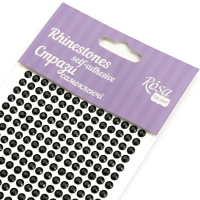 Стрази самоклеючі, Чорні, 5 мм, 375 шт, ROSA Talent