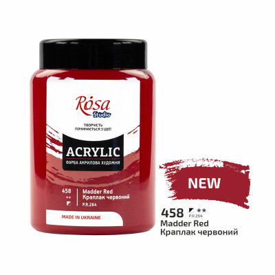 Акрилова фарба №458 Краплак червоний ROSA Studio, 400 мл