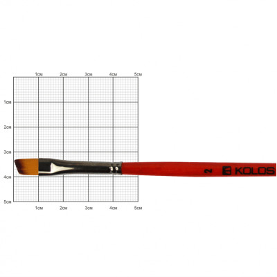 Пензель Синтетика кутова, Carrot 1097А, № 2, коротка ручка KOLOS