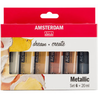 Акриловые краски набор AMSTERDAM METALLIC 6х20 мл Royal Talens