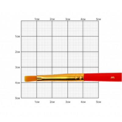 Кисть Синтетика плоская, № 3, короткая ручка ROSA START