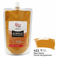 Фарба акрилова, Сієна натуральна, 200 мл, ROSA Studio (323200423)