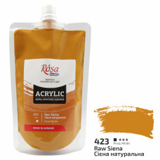 Краска акриловая, Сиена натуральная, 200 мл, ROSA Studio (323200423)