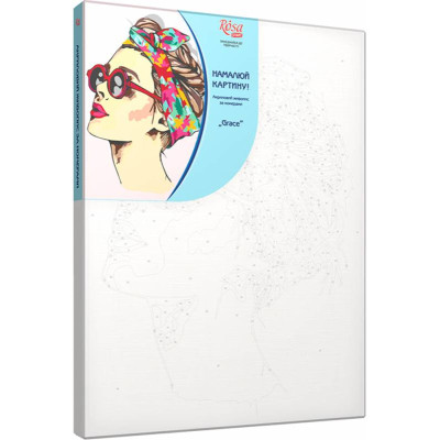 Набір-стандарт, техніка акриловий живопис за номерами, "Grace", ROSA START