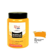 Фарба акрилова, Жовта темна, 400 мл, ROSA Studio