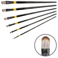 Пензель Синтетика овальна, Yellow stripe 1017, №10, довга ручка KOLOS