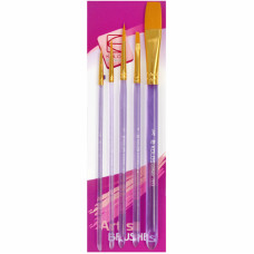 Набор кистей 7013, синтетика круг/плос, 3/2 шт, KOLOS