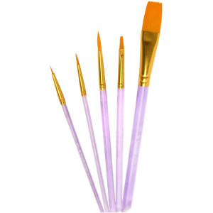 Набор кистей 7013, синтетика круг/плос, 3/2 шт, KOLOS