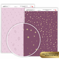 Бумага двусторонняя матовая, дизайнерская Gold Drops с тиснением, 21х29,7 см, 200 гм2, ROSA TALENT (5318089)