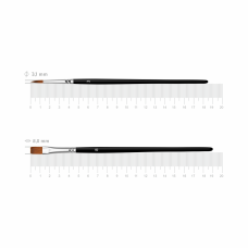 Набор кистей для росписи тканей №2 синтетика 2шт, круглая (№3), плоская (№ 8) короткая ручка Arteo