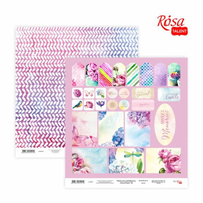 Бумага для скрапбукинга Floral Poem 20, двусторонняя, 30,48х30,48 см, 200 г м2, ROSA TALENT