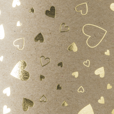 Крафт-картон для дизайну "Серця", А4(21*29,7см), Золото, 220 г/м2, Heyda