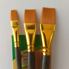 Набор кистей 7064, синтетика плос, 3 шт, KOLOS